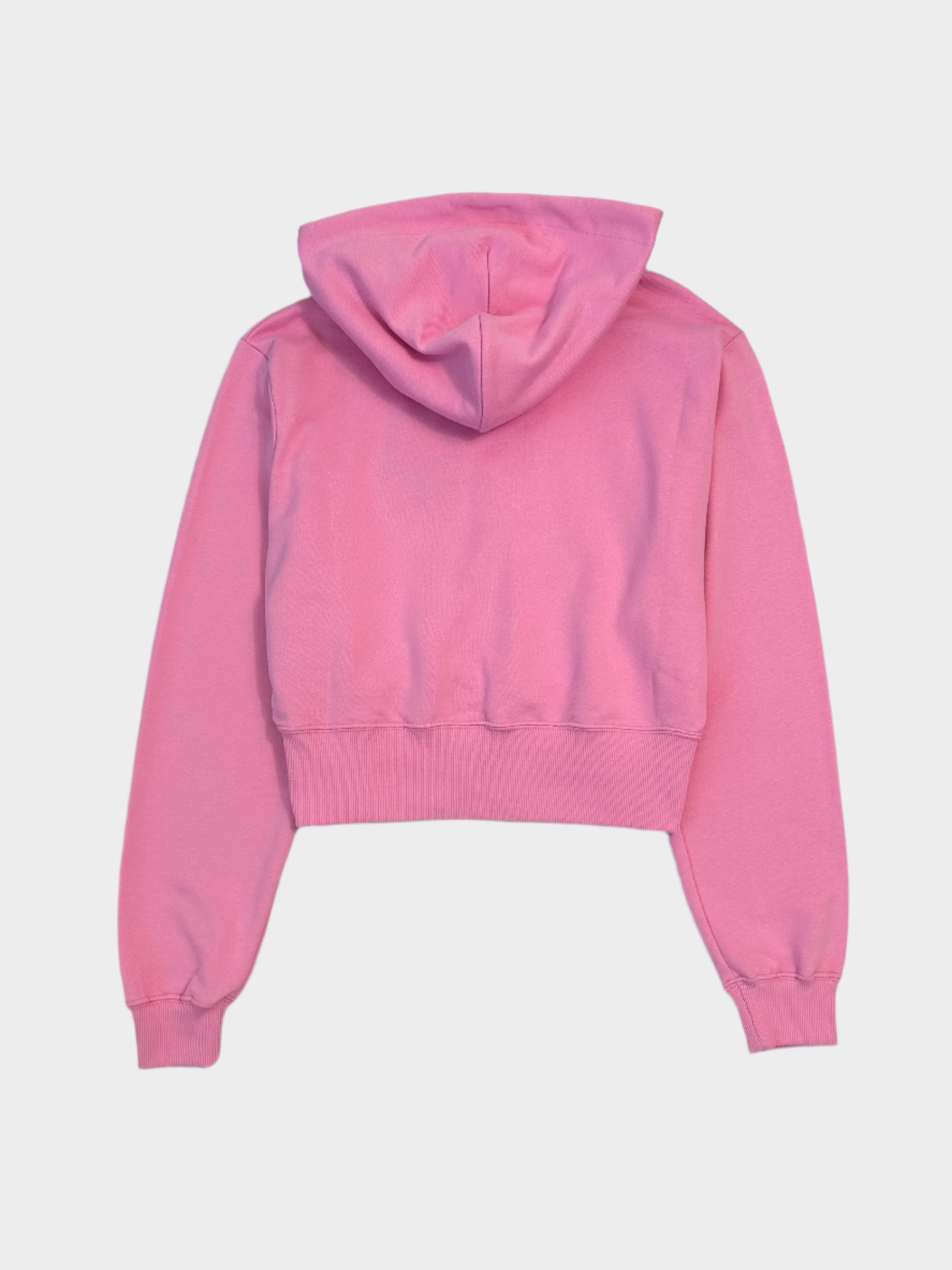 Felpa Crop Con Cappuccio Rosa Con Logo Lounge