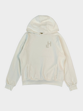 White Raglan Hoodie With Printed Logo -  | dBlank
