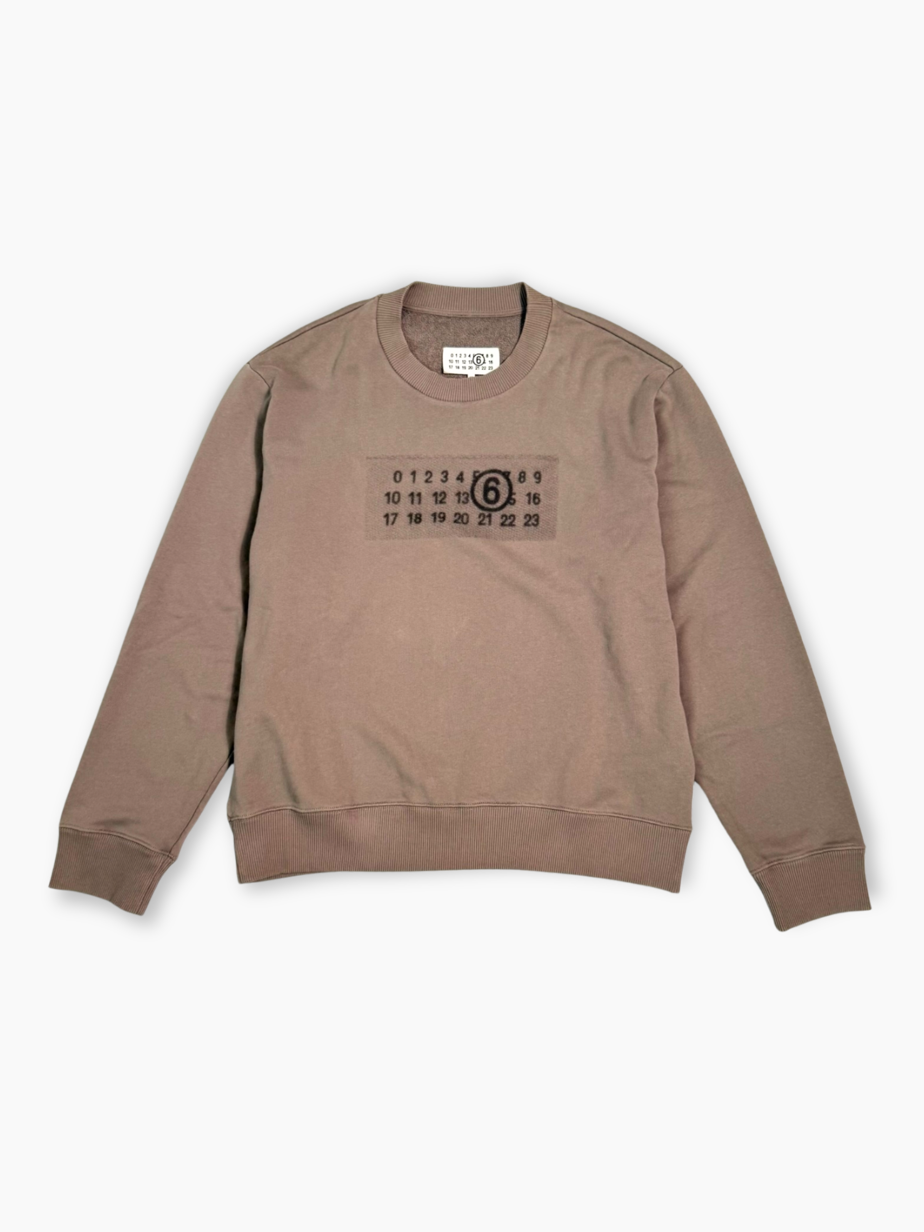 Felpa marrone Maison Margiela con logo MM6 sul fronte