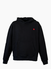 Felpa Oversize Cappuccio Ricamo Boke Flower - NERO | Qlhype