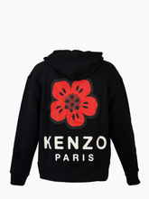 Felpa Oversize Cappuccio Ricamo Boke Flower - NERO | Qlhype