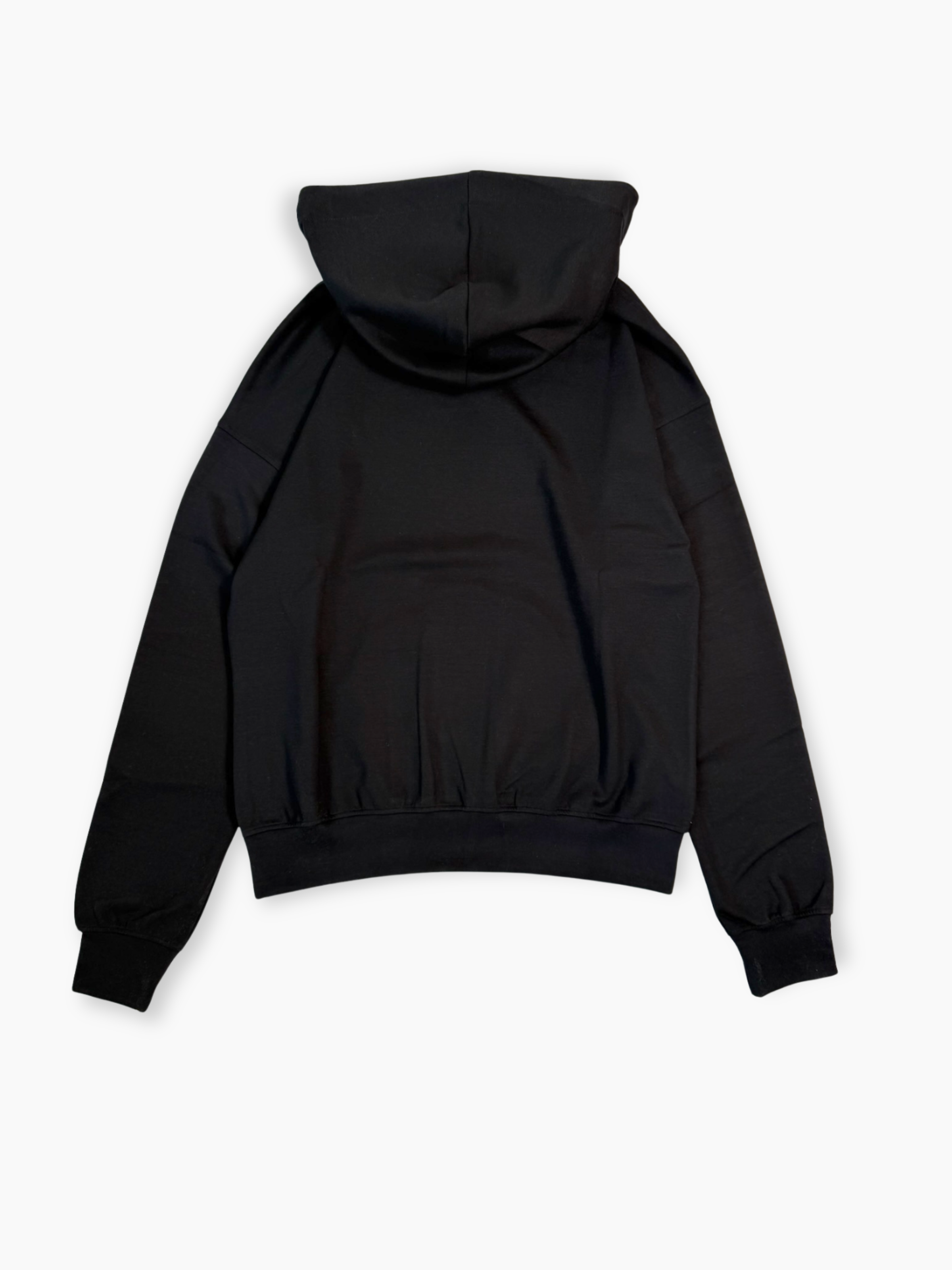 Felpa nera Hinnominate con cappuccio e tasca in nylon vista retro