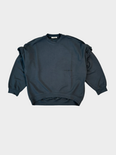 Crewneck sweatshirt in modal with ruched shoulders and print -  | dBlank