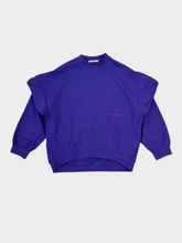 Purple Crewneck Sweatshirt In Modal With Ruffled Shoulders And Print -  | dBlank
