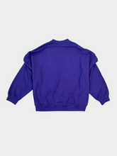 Purple Crewneck Sweatshirt In Modal With Ruffled Shoulders And Print -  | dBlank