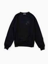 Black Raglan Modal Sweatshirt with Print -  | dBlank