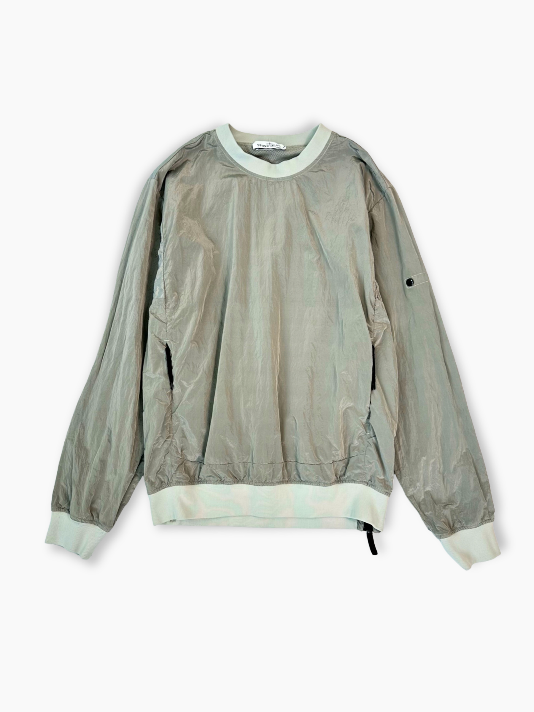 Felpa grigia Stone Island in Nylon Metal vista frontale