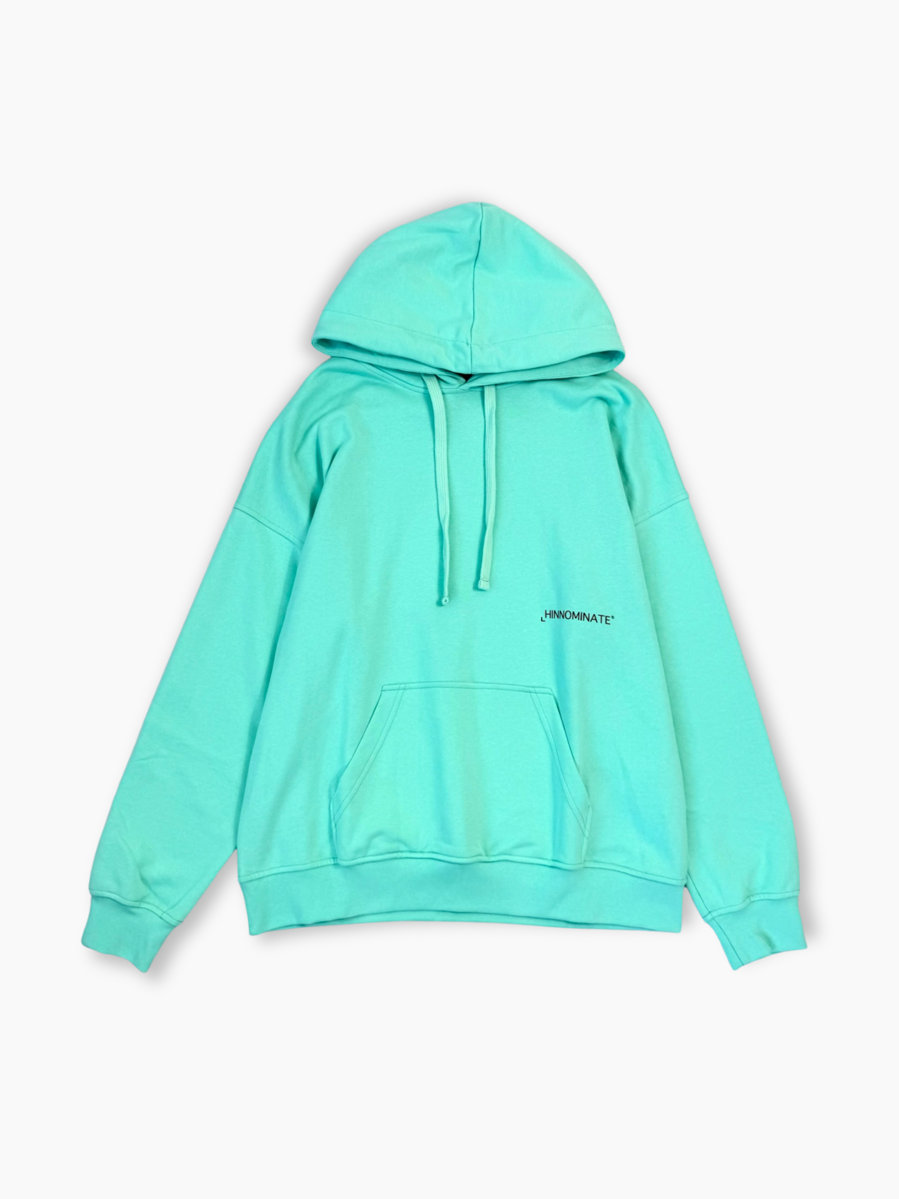Felpa verde menta Hinnominate con cappuccio e logo frontale vista frontale