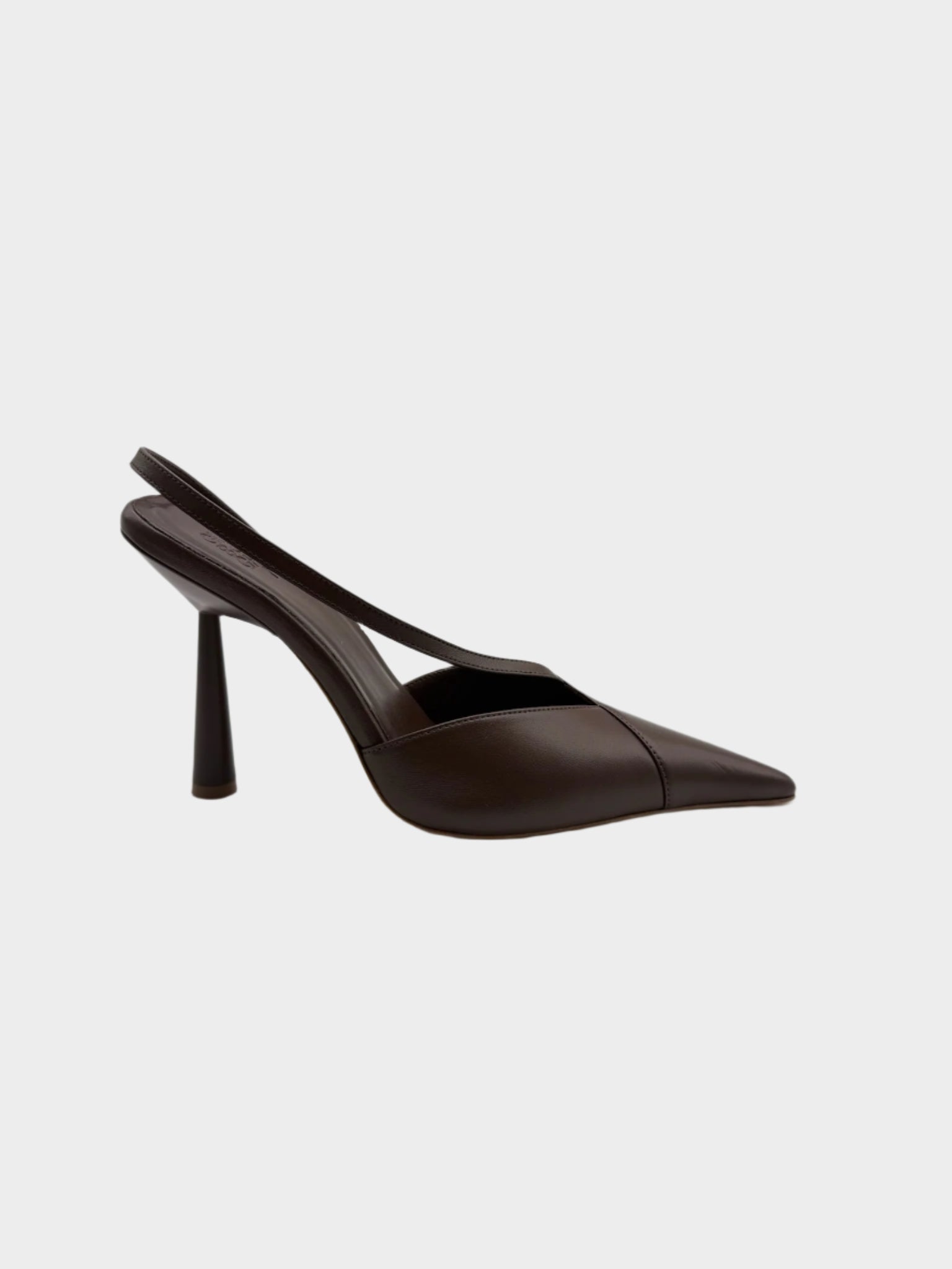 Scarpe slingback Gia Borghini marroni con tacco alto viste laterali