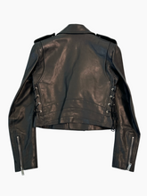 Giacca In Pelle Biker Nera -  | dBlank