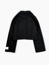 Giacca Corta Nera in Lana con Bottoni -  | dBlank