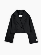 Giacca Corta Nera in Lana con Bottoni -  | dBlank