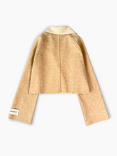 Beige Cropped Jacket in Soft Fabric -  | dBlank