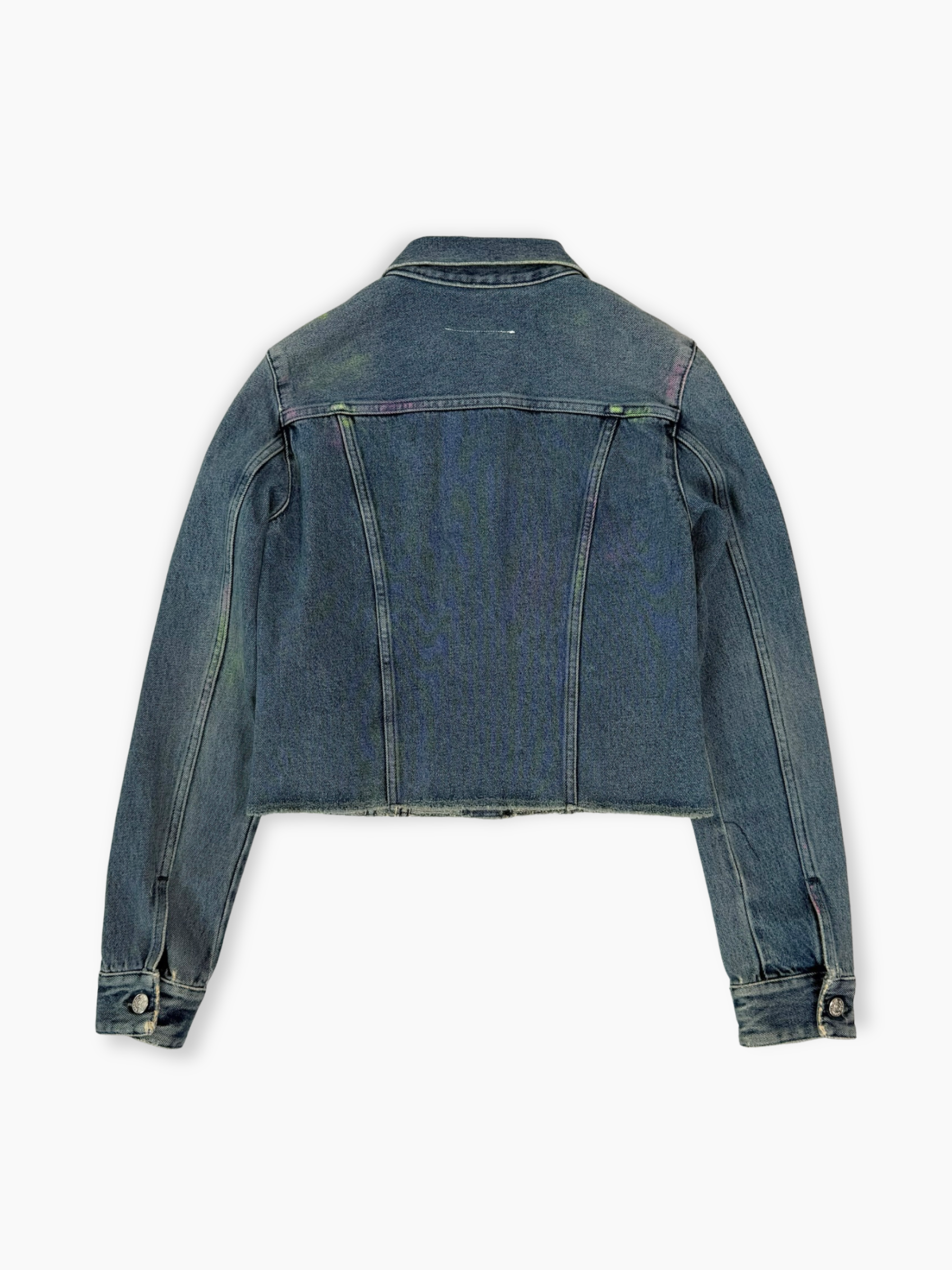 Retro giacca-denim-blu-corta-mm6