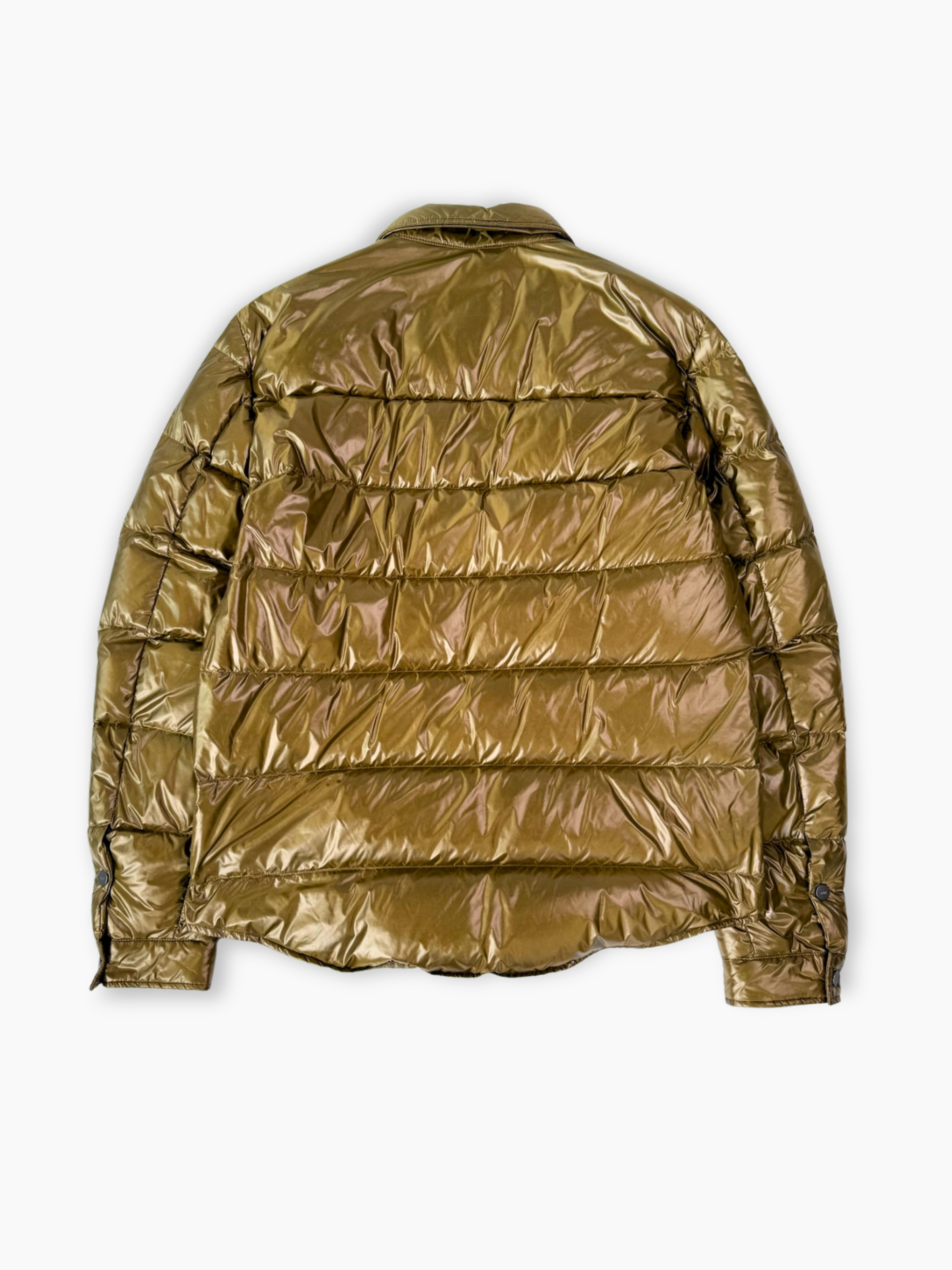 Retro della giacca piumino ADD verde militare con trapuntatura orizzontale