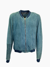 Bomber Pelle Azzurro Vintage - Blu | Qlhype