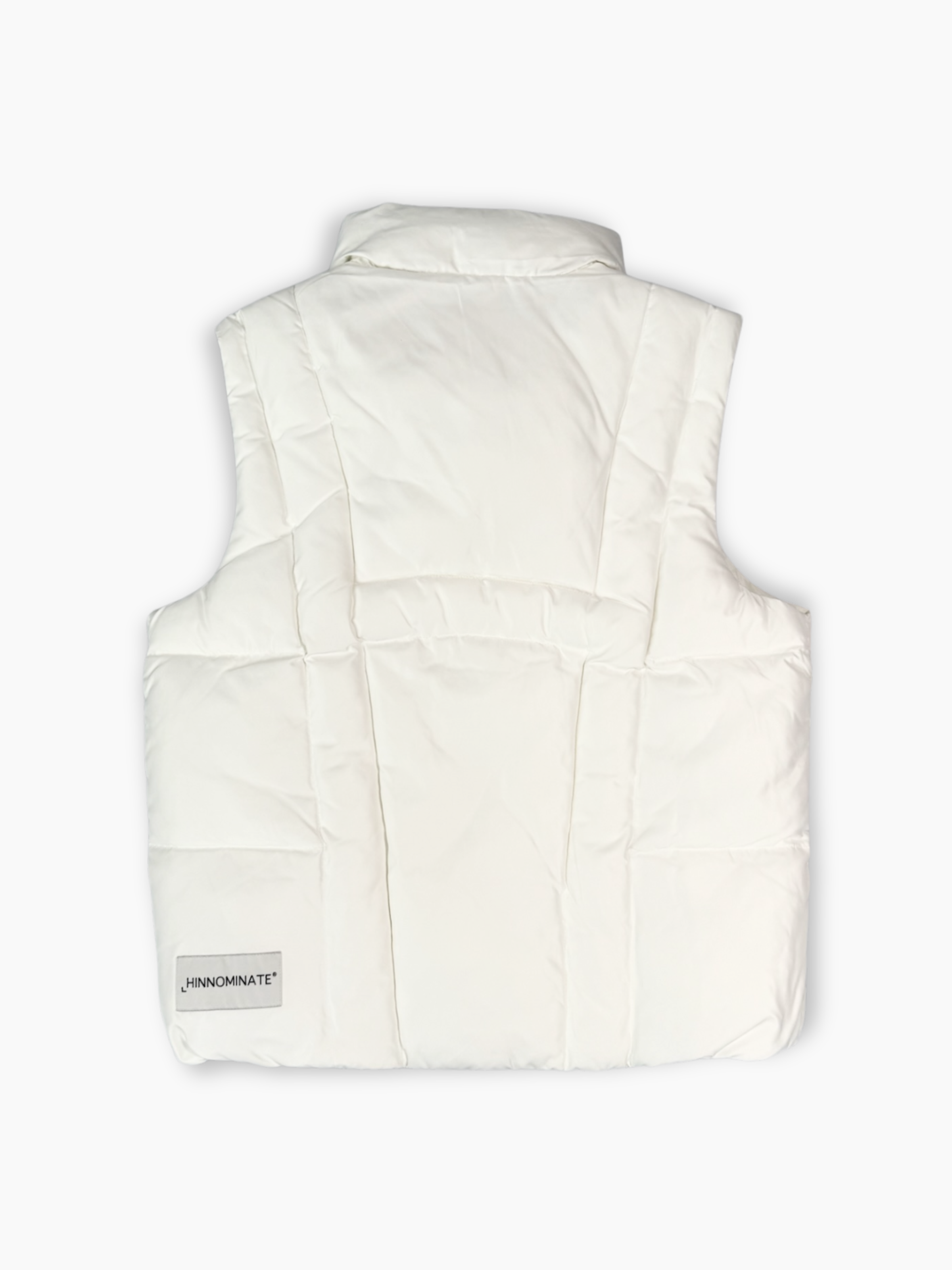 Gilet bianco Hinnominate trapuntato visto da dietro