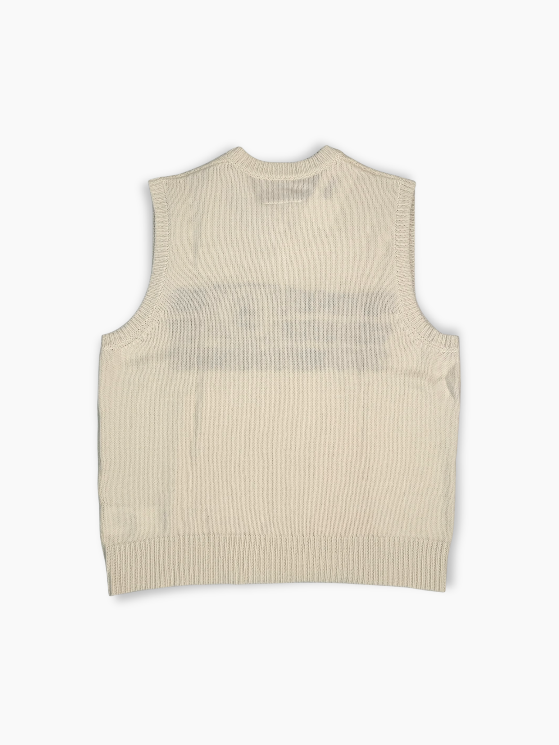 Gilet bianco in maglia con logo Maison Margiela vista retro
