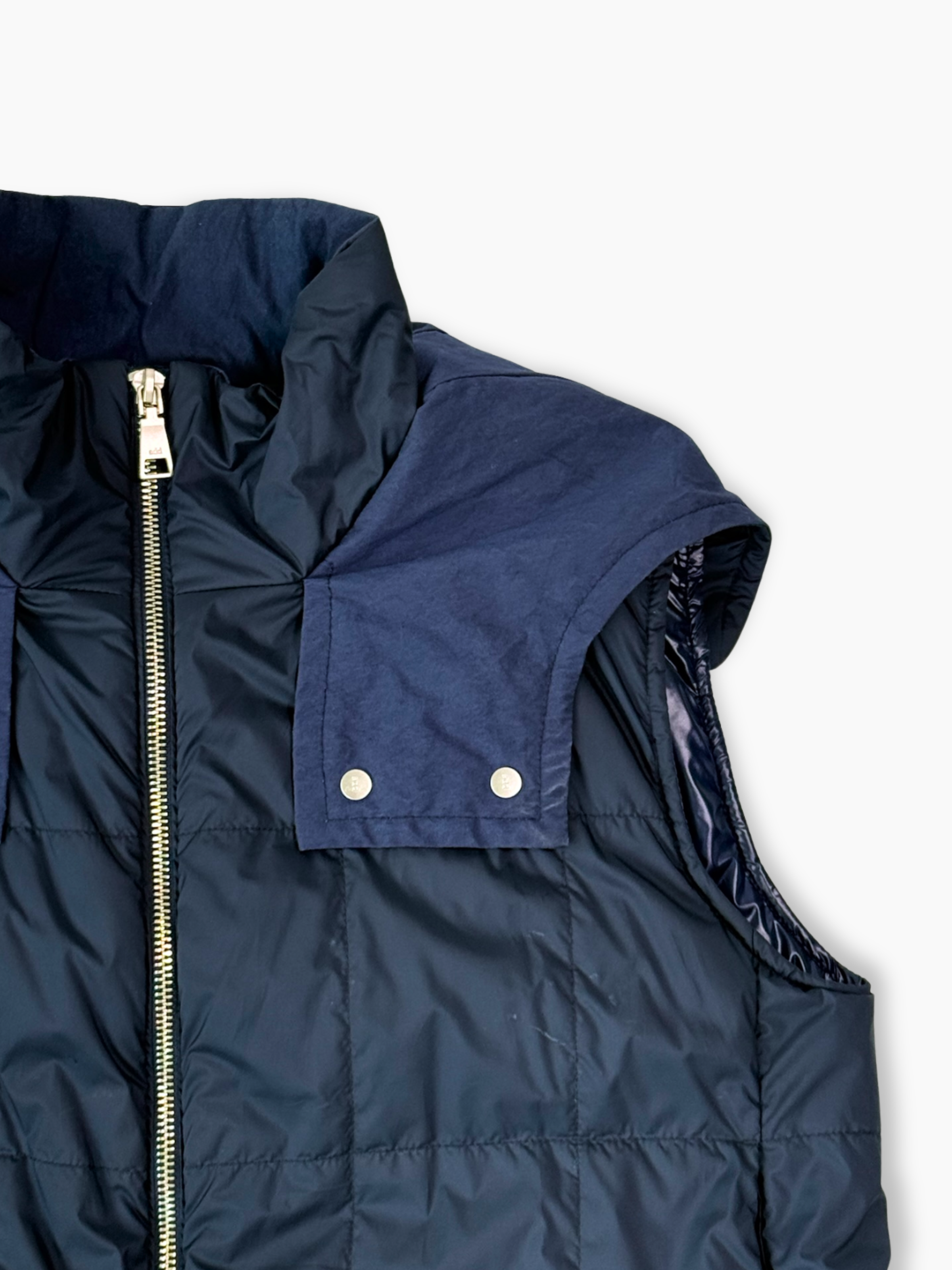 Retro del gilet imbottito ADD blu tecnico con inserti tono su tono