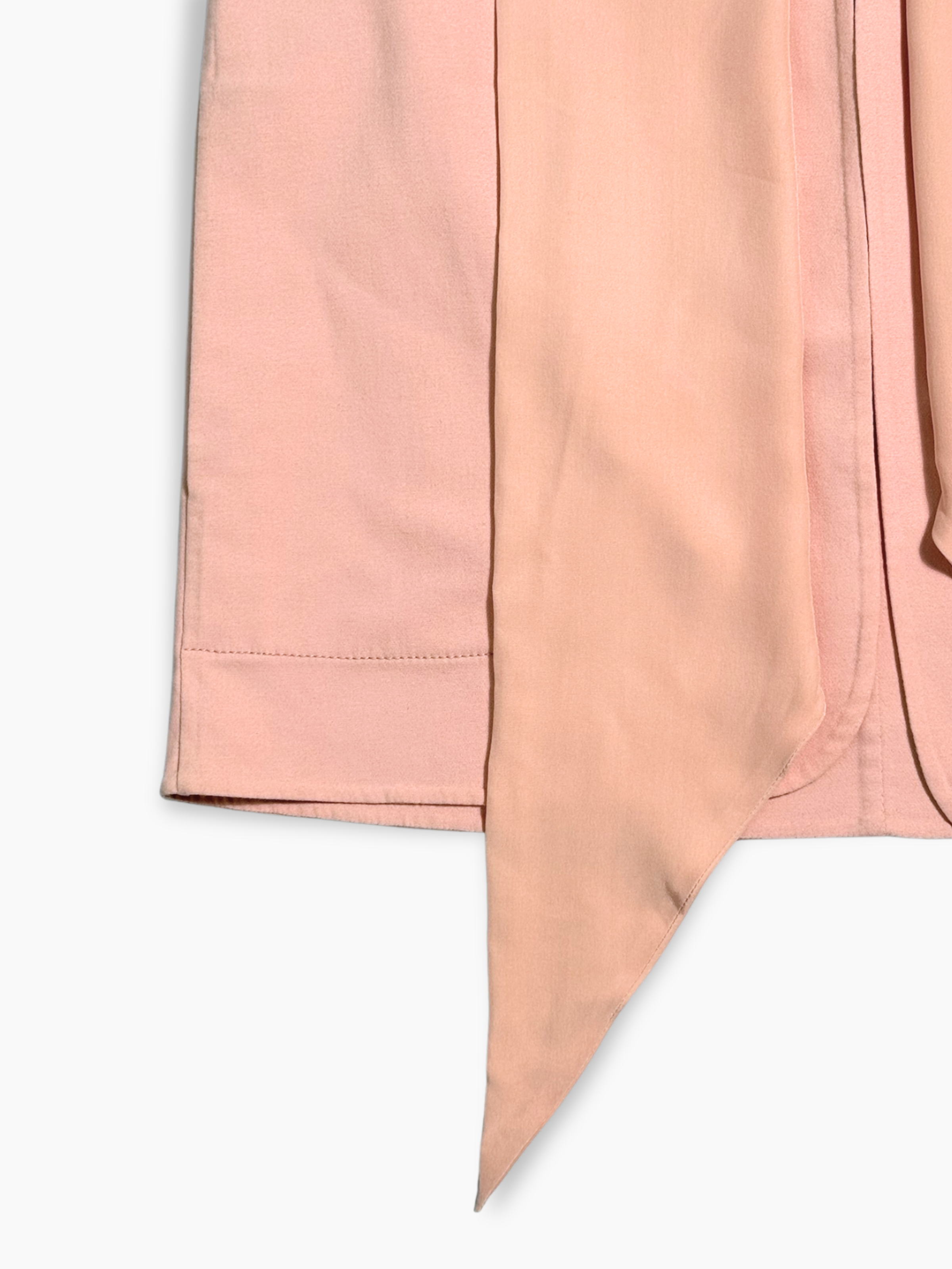 Gilet donna rosa con sciarpa e fiocco raffinato dettaglio