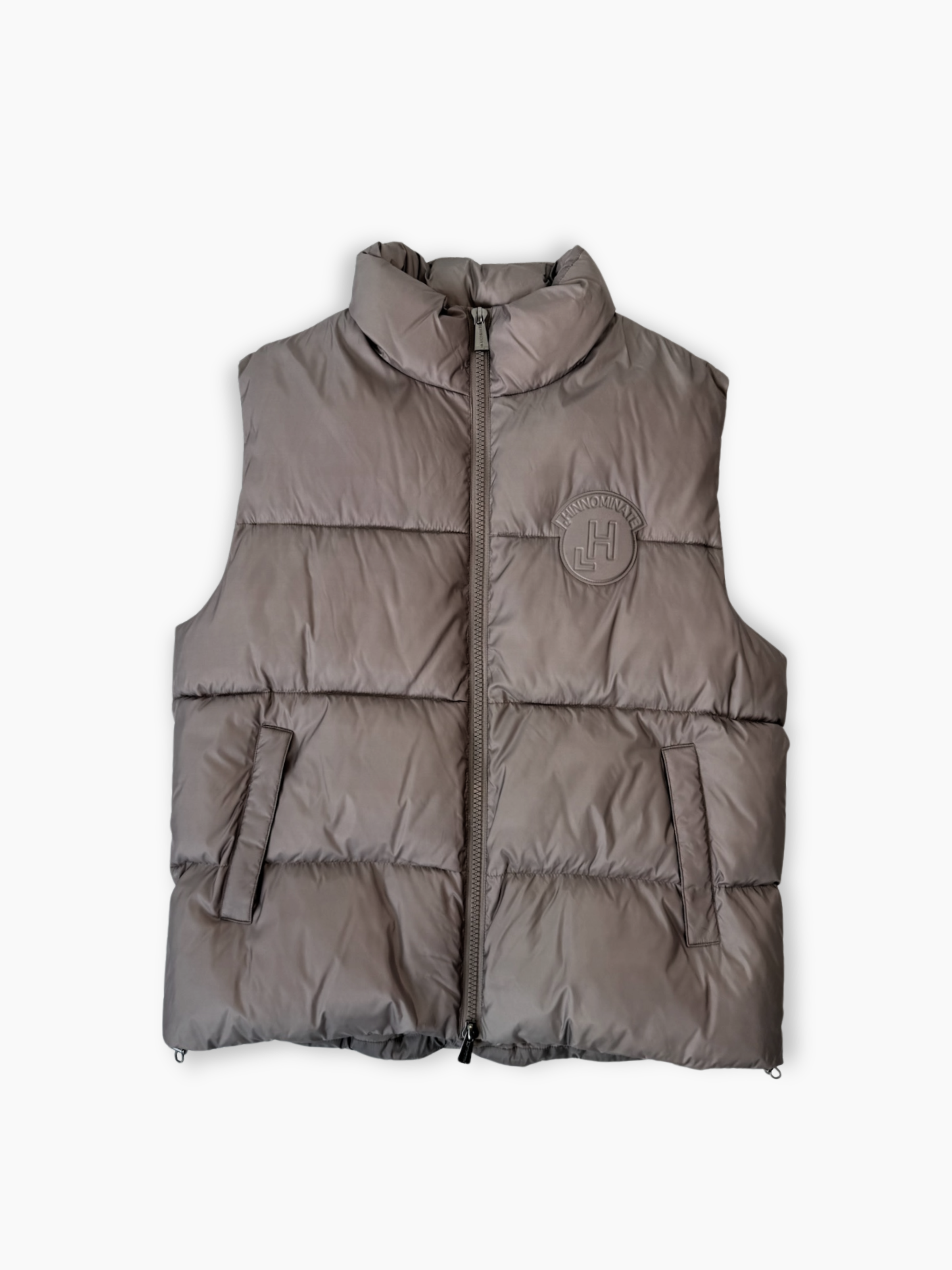 Gilet imbottito grigio Hinnominate in tessuto tecnico vista frontale