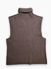Brown Virgin Wool Vest Sweater With Visible Stitching -  | dBlank