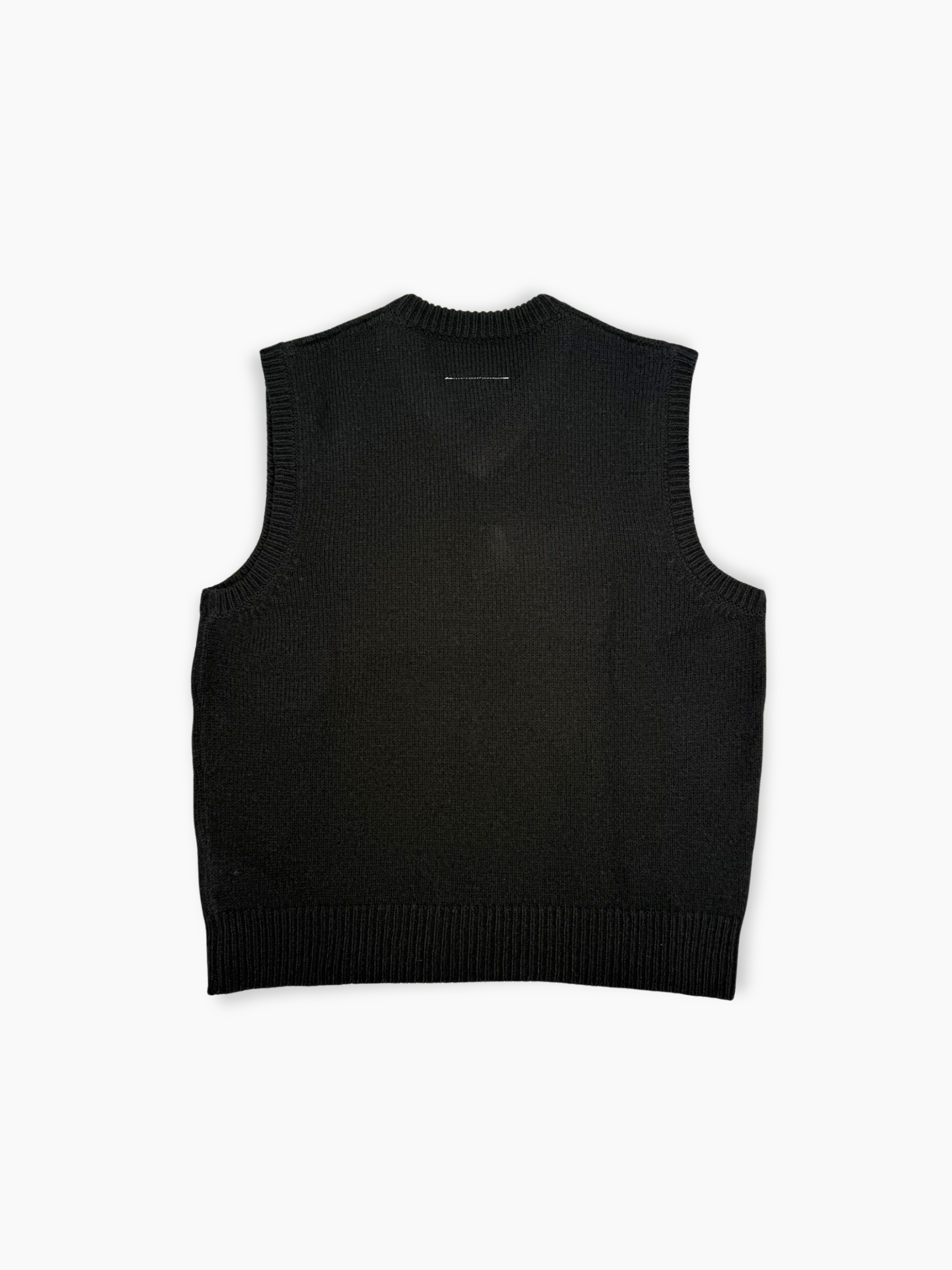 Gilet nero in maglia con logo Maison Margiela vista retro