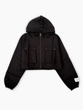 Giubbino Corto Nero Con Cappuccio - Nero | Qlhype