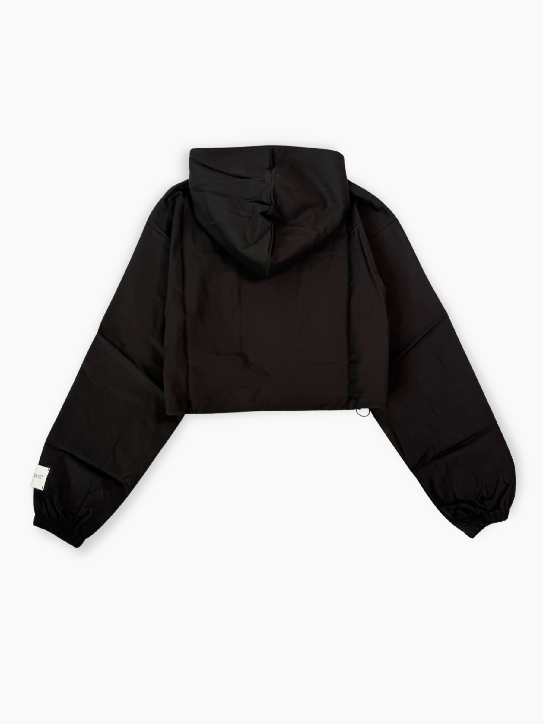 Giubbino corto nero Hinnominate con cappuccio, tasche frontali e zip