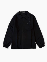 Giubbino Nero In Nylon Con Tascone E Stampa -  | dBlank