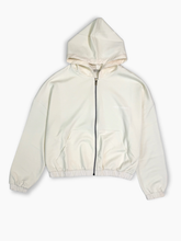 White Short Sweatshirt With Zip -  | dBlank