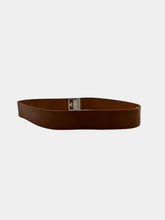 Brown Leather Belt With Silver Square G Buckle -  | dBlank