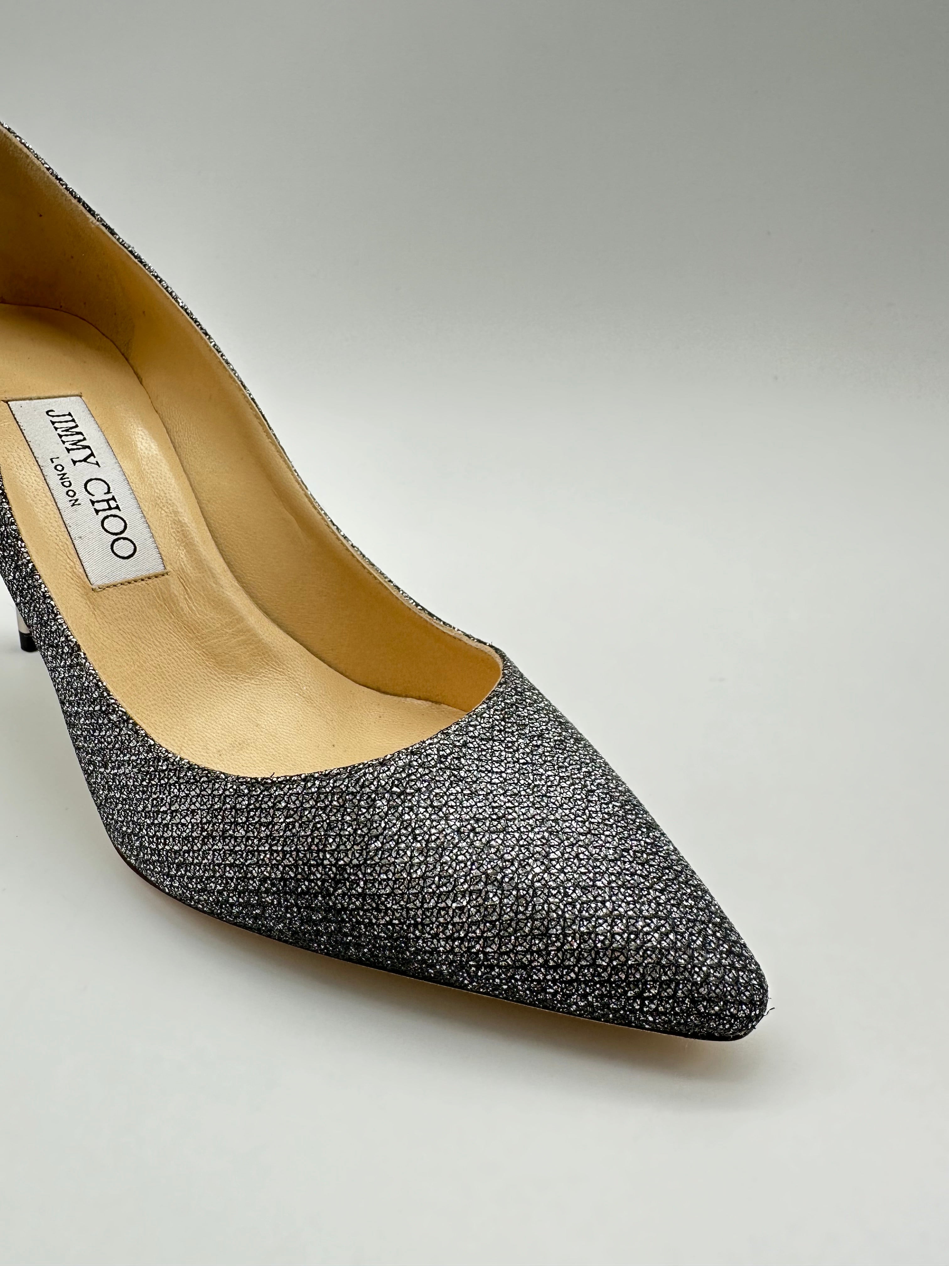 Glitter Pumps con punta affusolata, motivo glitterato e tacco a stiletto da 8,5 cm.