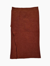 Tobacco Knit Skirt With Side Slit -  | dBlank