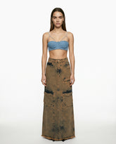 Gonna Denim Cargo - Marrone | Qlhype