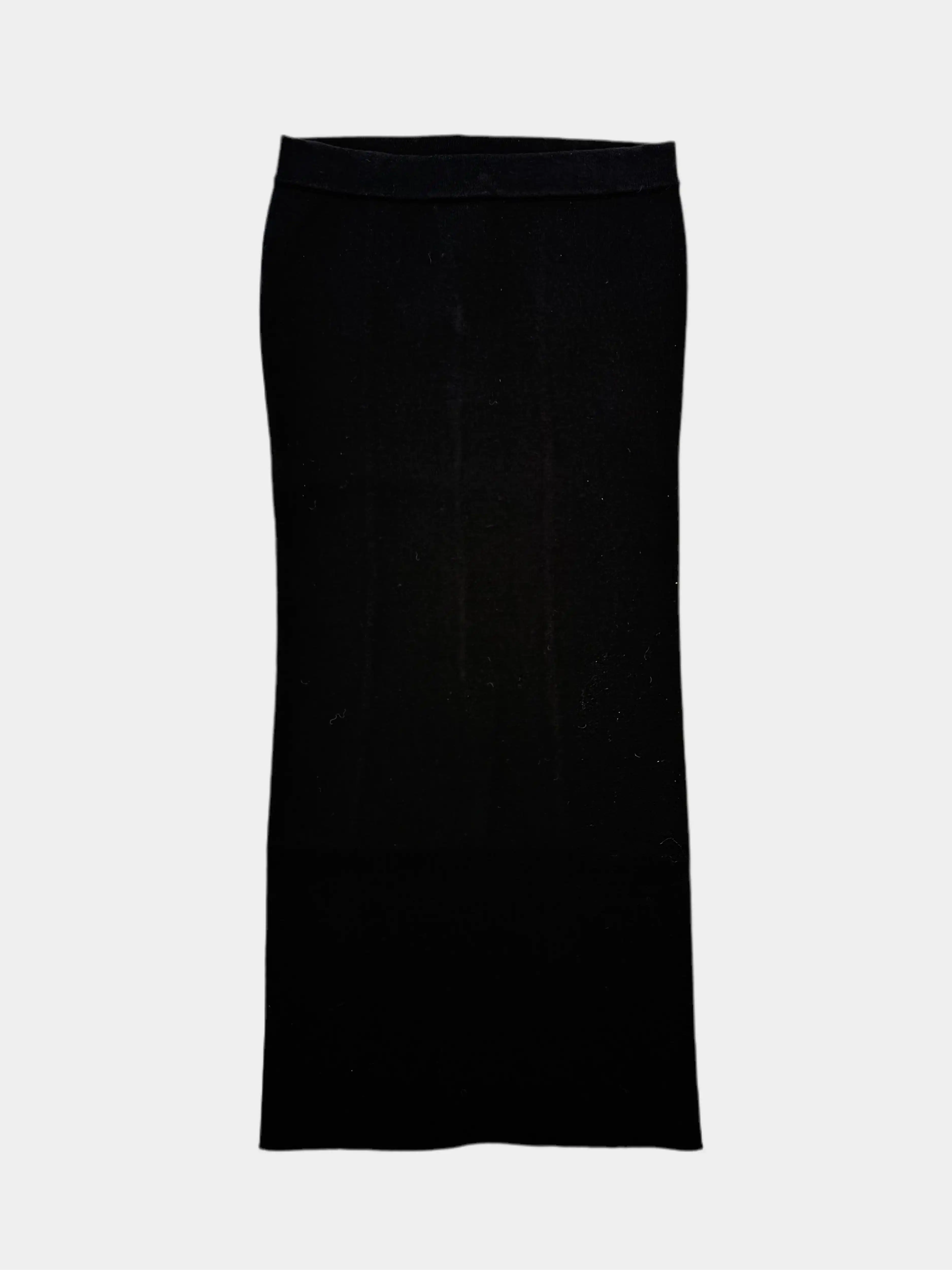 Gonna midi nera Laneus in maglia elasticizzata a tubo
