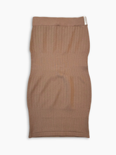 Dove Gray Midi Skirt in Wavy Ribbing -  | dBlank