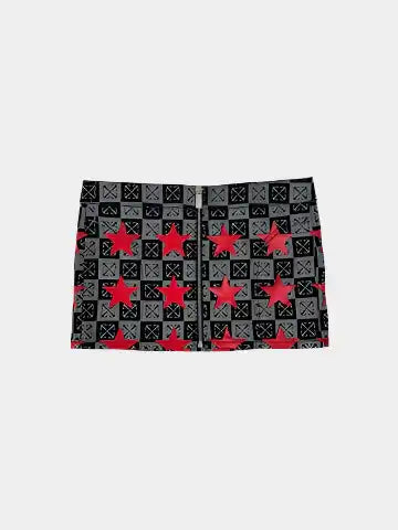 gonna off-white, gonna mini fantasia, gonna stelle rosse, gonna jacquard off-white, gonna streetwear donna

