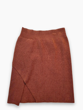 Mini Knit Skirt with Asymmetrical Slit -  | dBlank