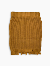 Teddy Knit Skirt with Rips -  | dBlank
