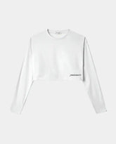 Long Sleeve Jersey Crop Top With Front Print -  | dBlank