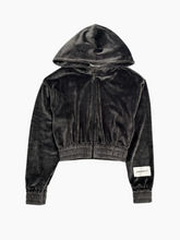 Chenille Hoodie With Zip And Label On Sleeve -  | dBlank