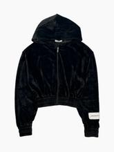 Chenille Hoodie With Zip And Label On Sleeve -  | dBlank