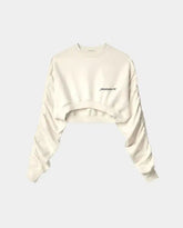 Crewneck Sweatshirt With Ruffles On The Sleeves -  | dBlank