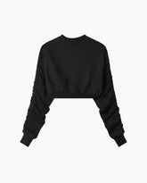 Crewneck Sweatshirt With Ruffles On The Sleeves -  | dBlank