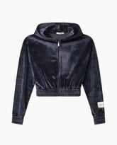 Chenille Hoodie With Zip And Label -  | dBlank