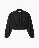 Modal Turtleneck Short Sweatshirt With Puff Print -  | dBlank