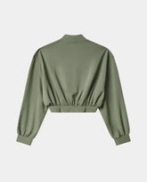 Modal Turtleneck Short Sweatshirt With Puff Print -  | dBlank