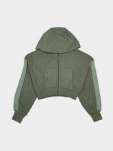 Green Zip-Up Hoodie with Logo Band -  | dBlank