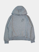 Grey Melange Raglan Hoodie With Printed Logo -  | dBlank